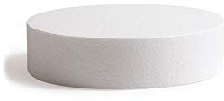 DECORA, 0174010 Disco Redondo de Poliestireno Embolsado Individualmente, Ideal como Muñeco para Hacer Tartas de Pisos, Bordes Rectos, Ø 17,5 X H 7,5 CM.