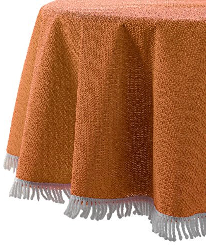 Wetterfeste Garten Balkon Terrasse Camping Weichschaum Tischdecke, Größe + Farbe wählbar (eckig 130x160 cm, Orange)