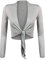 Glamexx24 Damen elegante Bolero Jäckchen Langarm Achselzucken Strickjacke BL0001, Grau, Gr.- S/M