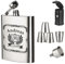 polar-effekt 7-TLG. Edelstahl Flachmann Geschenk-Set mit Gravur - Schnapsflasche 195ml mit Trichter und 4 Becher - Geschenkidee für Männer zum Geburtstag - Motiv Jubiläum