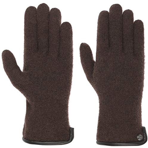 Roeckl Wollhandschuhe mit Lederpaspel Strickhandschuhe Wollhandschuhe (6 1/2 HS - braun)