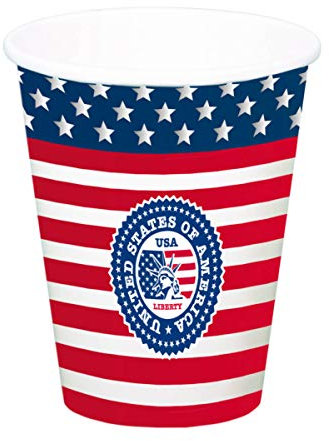 Generique - 8 Pappbecher USA XL