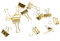 Logbuch-Verlag 12 kräftige Metall Klammern Dekoklammer Büroklammer gold-farben 25 mm Clip-Binder Foldback Verschluss Zierklammer Tischkarten-Halter
