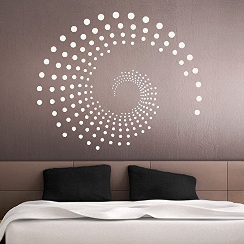 Grandora Wandtattoo Ornament Kreise Punkte I Gold (BxH) 72 x 60 cm I Wohnzimmer Schlafzimmer Flur Wandaufkleber Wandsticker Aufkleber Sticker W941