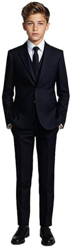 Black n Bianco Boys Black Tuxedo Suit with Tie Young Boys Youth Size 8