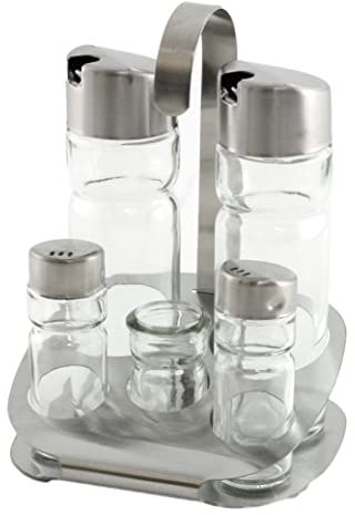 ILSA 12500000IVV Stand Oliera 5 Pezzi, Inox, 1250, Acciaio Inossidabile