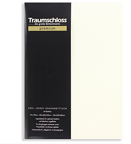 Traumschloss Premium Edel-Jersey Spannbettlaken 180-200x200-220 Schnee