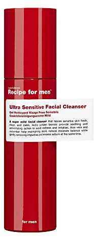 RECIPE FOR MEN Ultra Sensitive Facial Cleanser: Dermatologisch getestet, parfümfreie Formel, angereichert mit Niacinamid und Mandelöl, beruhigt gereizte Haut, hergestellt in Schweden, 100ml