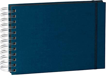 Semikolon 352978 Spiral Album Mini Mucho - 25x16 cm - Fotoalbum, 90 Seiten schwarz, Fotobuch, marine blau