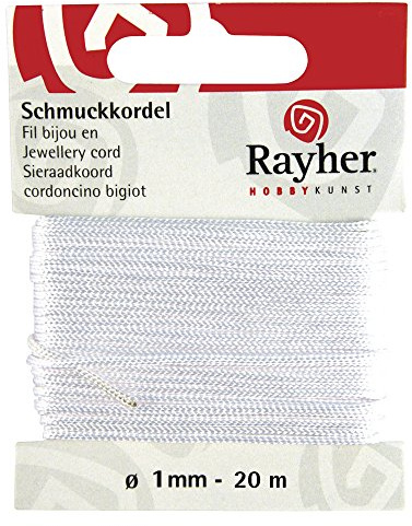 Rayher Cordoncino Bigiot., Bianco, Ø 1 Mm, Cart.Blister 20 M, 8947302