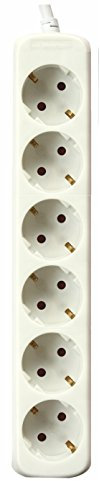 Silver Electronics - Regleta Enchufe con 4 Tomas sin Interruptor, Blanco, 4 Enchufes, Cable de 1,5 Metros, Protección Infantil, Toma de Tierra, con protección sobretensiones
