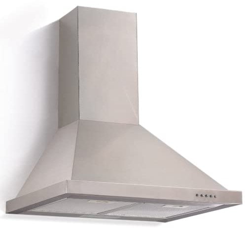 PKM Wandhaube 6090-2H | Dunstabzugshaube | 60 cm Breite | Edelstahl | LED- Beleuchtung | 3 Leistungsstufen | Abluft | Umluft