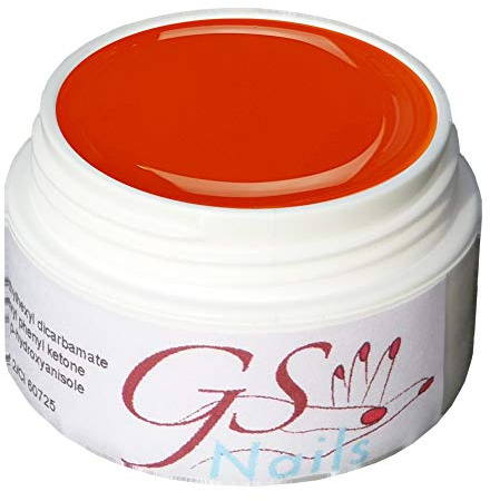 GS-Nails UV Farb-Gel für Nail-Art & Nagel-Design - 5 ml UV-härtendes Covergel - Nailgel - selbstglättendes Nagelgel - Orange A4