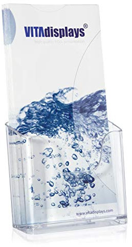 VITAdisplays® DIN lang Flyerständer (DL, 1/3 A4, 10,5 × 21 cm), transparent (NE-107)