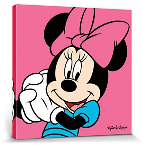 1art1 Minni Maus Poster Pink Bilder Leinwand-Bild Auf Keilrahmen | XXL-Wandbild Poster Kunstdruck Als Leinwandbild 40x40 cm