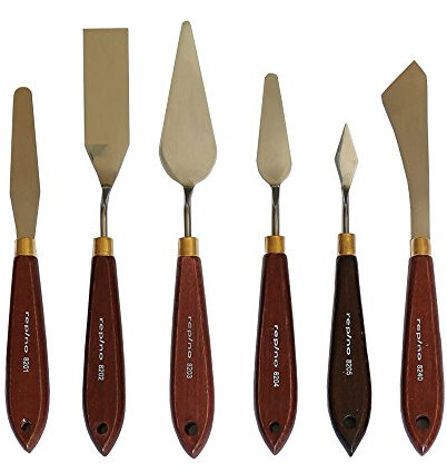repino Lot de 6 Couteaux à Peindre, spatules Artiste Spatule pour Huile et Acrylique