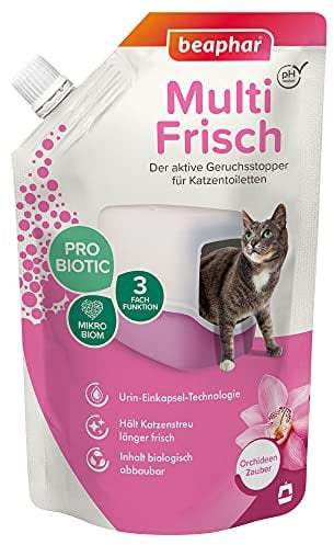 BEAPHAR - Multi Frisch - Der Aktive Geruchsstopper Für Katzentoiletten - Mit Probiotika - Schützt Das Mikrobiom - Biologisch Abbaubar - PH-Neutral - Orchideen Zauber - 400 g