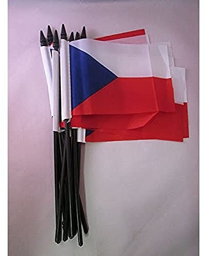 AZ FLAG - Stockflagge Tschechien - 15x10 cm - Tschechische 10 Stück Mini Fahne 10 x 15 cm - Flaggen