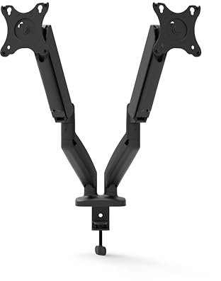 Dual Monitor Stand bis 27 Zoll Bildschirm, Tragbare Max 8kg / 17,6 bs Jeder Arm, verstellbare Dual Monitor Halterung, Robuste Stahl vesa Monitor Halterung mit stabilem VESA 75x75 100x100mm