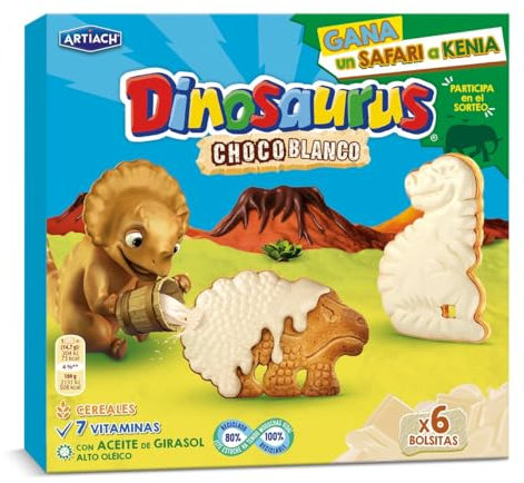 ARTIACH Dinosaurus Choco Blanco 264g (6 bolsitas)