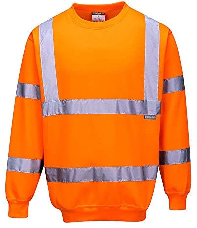 Portwest B303 Comfort Elasticated Hi-Vis Sweatshirt Orange, XX-Large