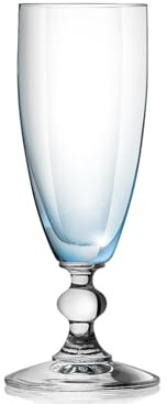 H&H Splendor Set VAP Flûte, Verre, Bleu, 17,5cl, 6 Pièces