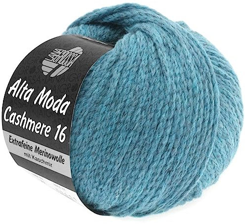 LANA GROSSA Alta Moda Cashmere 16 | Feinste 16 Mikron Merinowolle mit Kaschmiranteil | Handstrickgarn aus 78% Schurwolle (Merino) 12% Kaschmir & 10% Polyamid (Nylon) | 50g zum Stricken | 110m Garn 9
