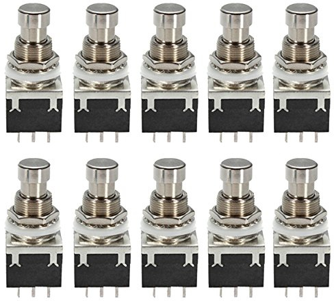 E Support™ 10 X 3PDT 9 Pins Box Stomp Gitarren-Effekt-Pedal Fußschalter True Bypass Metall schwarz