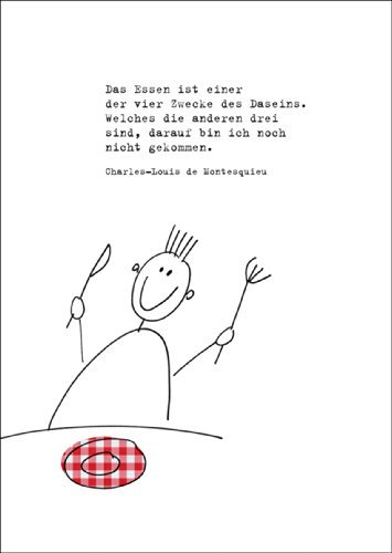 Kartenkaufrausch Moderne Einladungskarte zum Essen mit passendem Montesquieu Zitat. • Grußkarte mit Umschlag um mit Freunden & Familie Einweihung, Abschluss, Geburtstag zu feiern
