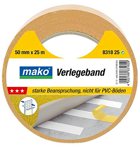 mako Klebeband Gewebeklebeband Verlegeband 25 m Universalklebeband 50 mm Breite