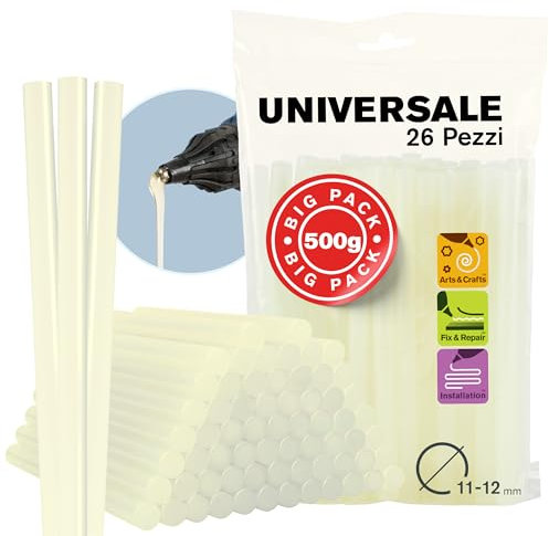RAPID - Bâtons de colle ECO-T - Diamètre : 11-12mm bâtons de colle transparente en EVA et résine - Usage universel - Sachet de 500 g - (24941500)