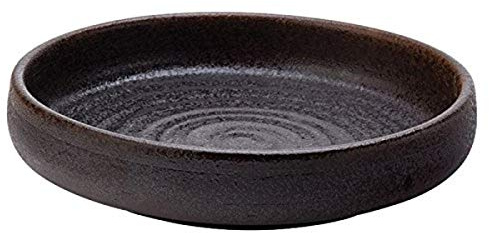 Utopia Fuji Low Dish 7inch / 18cm - Set of 6 - Oven Proof Black Terracotta Tapas Dish