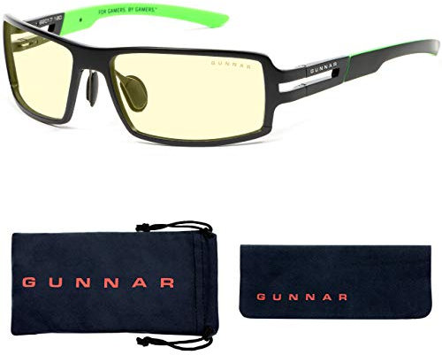Gunnar Gafas para Videojuegos y Ordenador | Razer RPG, Tente de Lentes: Ámbar (Bloques 65% de Luz Azul y 100% de UV) | con filtro de Luz Azul | Lente Patentada