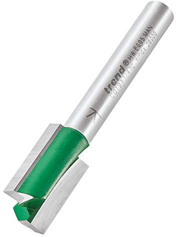 Trend CraftPro Fraisoir 2 coupes droites, queue 1/4 pouce, diamètre coupe 12 mm, longueur coupe 19,1 mm, pointe carbure tungstène, C019X1/4TC