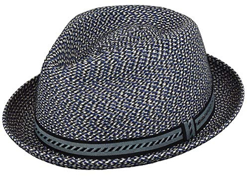 Bailey of Hollywood Mannes Trilby Hat, Blue (Navy Multi), Large