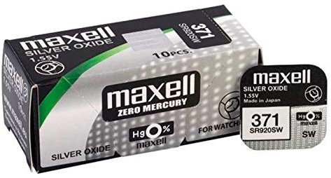 Maxell - Pila Boton Oxido De Plata 371 / SR920SW, 1 batería