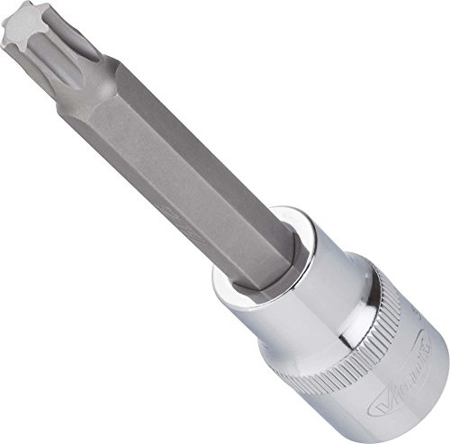 VIGOR Schraubendrehereinsatz, V2161, 1/2″, T Profil, SW T20 | Antrieb 1/2 Zoll (12,5 mm) Vierkant hohl, Abtrieb T Profil, Länge l2 100 mm, 101 g, SW T20 , 1/2″ , T Profil