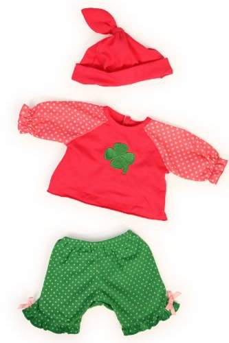 Bayer Design 83852 - Kleidung für Puppen 38 cm, grüne Hose mit Shirt und Mütze