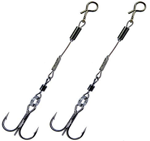 K.P Baits Stinger Drilling Angsthaken mit Wirbel 2 Stück 6 cm - 12 kg - Hakengröße 6