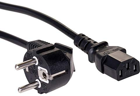 Akyga Power Cable for PC Printer Screens – Black, black 1,8m