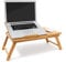 Relaxdays Betttablett Bambus höhenverstellbar HBT 30,5 x 72,5 x 35 cm Laptop Tisch für Notebook mit Leseklappe als Laptopständer klappbar mit Ablage für Maus und Bücher als Notebookständer, natur