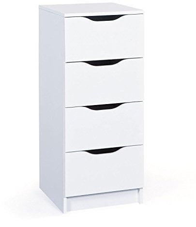 Inter Link – Kommode – 4 Schubladen – Schubladenschrank – Beistellschrank – Sideboard – Melaminbeschichtet – Weiß – Schubladen mit Griffmulden – Westphalen 4