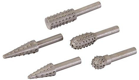 Silverline 327567 Raspel-Einsätze, 5-tlg. Satz 6-mm-Schaft
