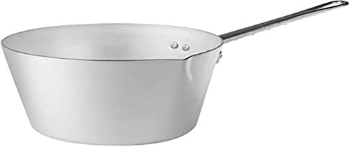 Pentole Agnelli Línea Family Cooking Aluminio Cazuela cónica con un Mango y Pico, Metal, Plateado, 20 cm