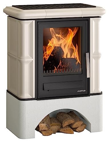 Justus Kaminofen Bavaria Ahorn Weiß mit Sockel