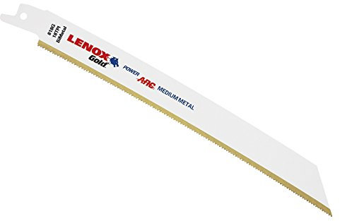 Lenox 21070818GR Reciprocating Saw Blade Power Arc 18 Teeth, White/Gold, 8-inch, Set of 5 Pieces