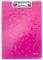 Leitz WOW A4 Klemmbrettmappe mit Abdeckung, Leichtes Polyfoam, Strapazierfähiges Klemmbrett mit Abdeckung, Für bis zu 80 Blatt, Pink, 41990023