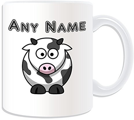 UNIGIFT Taza de regalo personalizable, diseño de vaca tonta, color blanco, con cualquier nombre/mensaje en tu único
