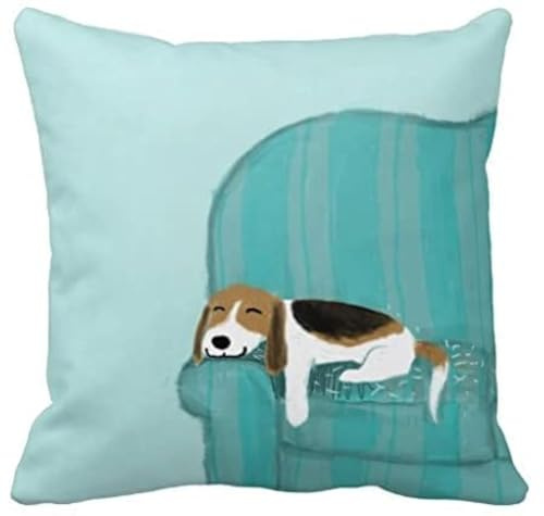 Aidoue Happy Couch Dog – niedlicher Beagle-Kissenbezug, zum Entspannen eines Sofakissens, 45,7 cm