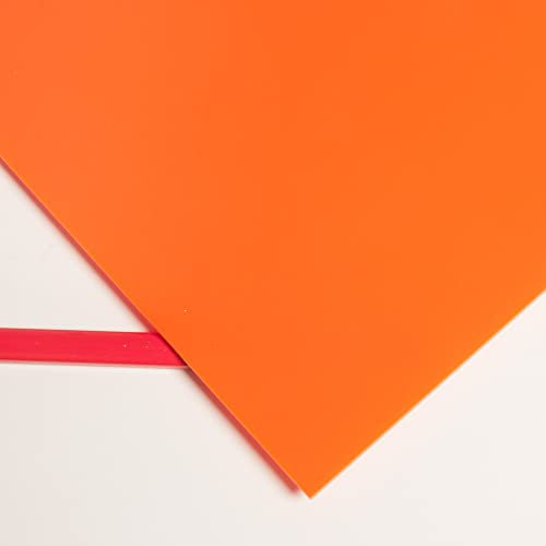 Plancha de metacrilato opaco naranja DINA4, 3 mm grosor, placa rígida de acrílico PMMA para manualidades, rotulación, decoración y construcción.